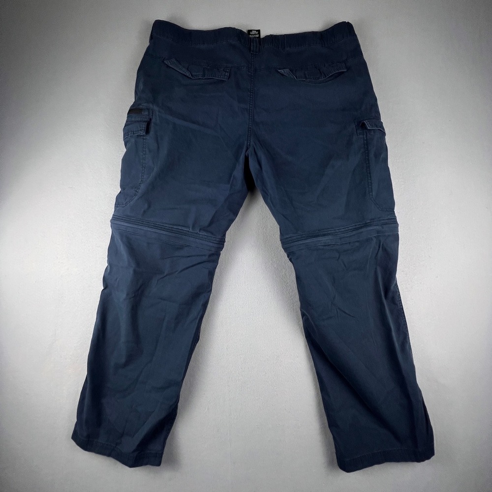 BC Clothing Convertible Cargo Pants Mens XXL x 30 Blue Zip Off Hiking Utility - Picture 5 of 16